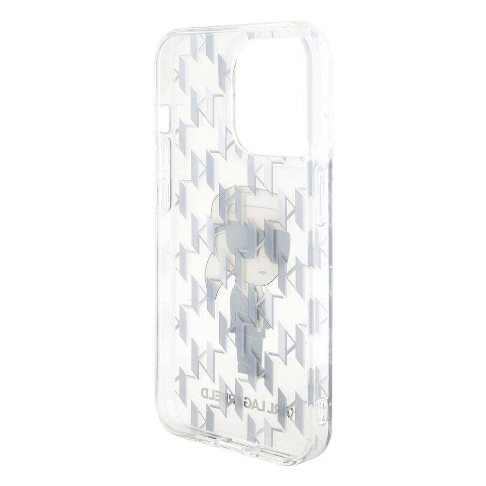 Apple iPhone 15 Pro Max Kılıf Karl Lagerfeld IML İkonik Monogram Orjinal Lisanslı Kapak Siyah