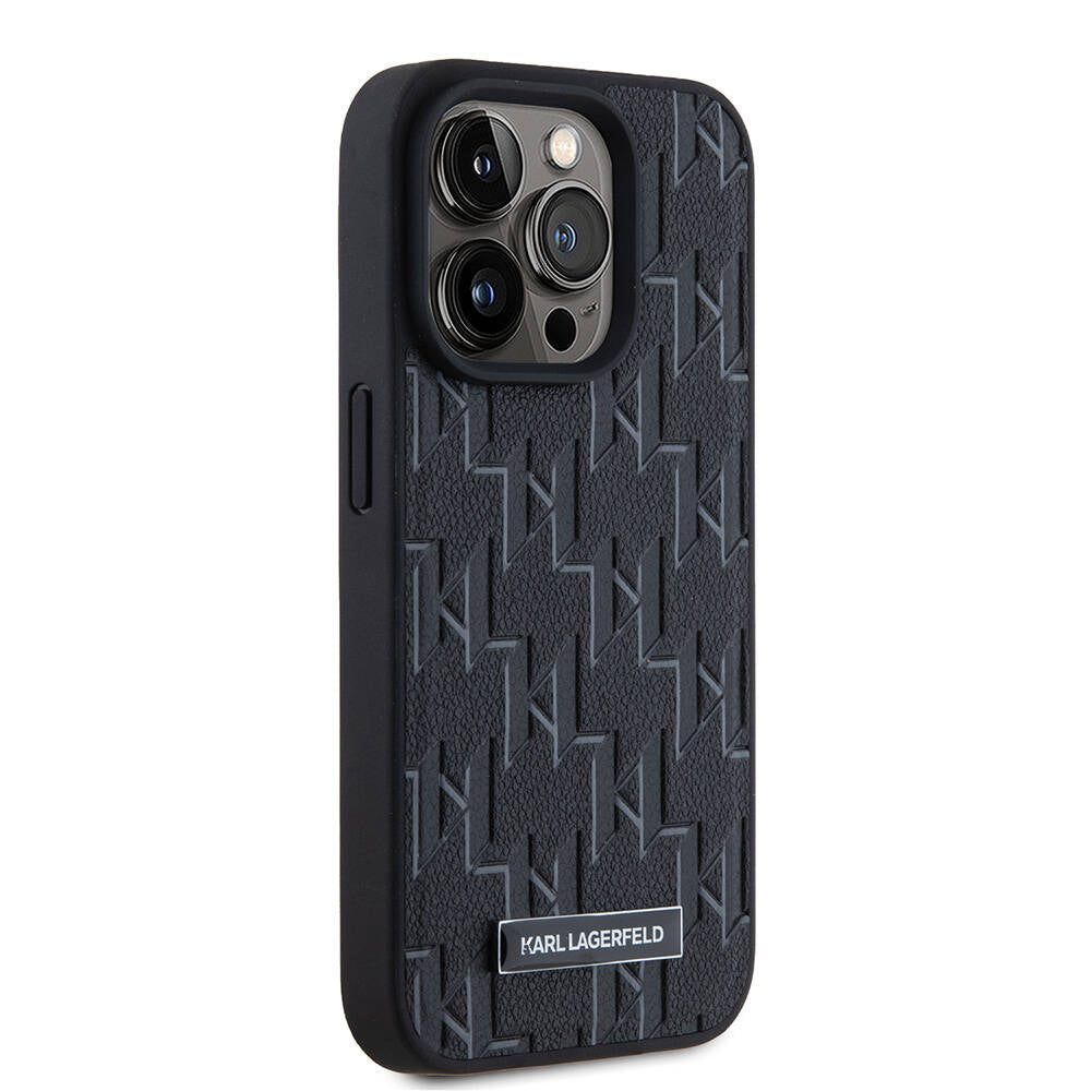 Apple iPhone 15 Pro Max Kılıf Karl Lagerfeld Orjinal Lisanslı M-safe Şarj Özellikli KL Yazılı Hot Stamp Kapak Krem