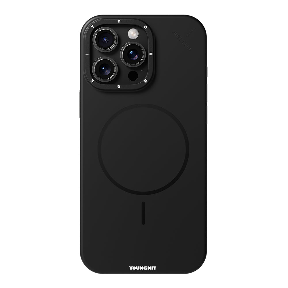 Apple iPhone 15 Pro Max Kılıf M-safe Şarj Özellikli Youngkit Dynamag Serisi Kapak Siyah