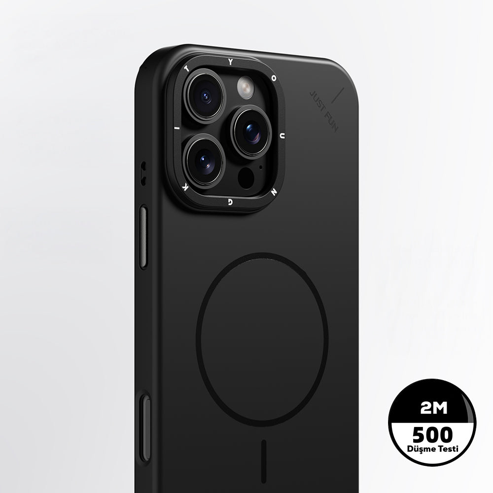 Apple iPhone 15 Pro Max Kılıf M-safe Şarj Özellikli Youngkit Dynamag Serisi Kapak Gri