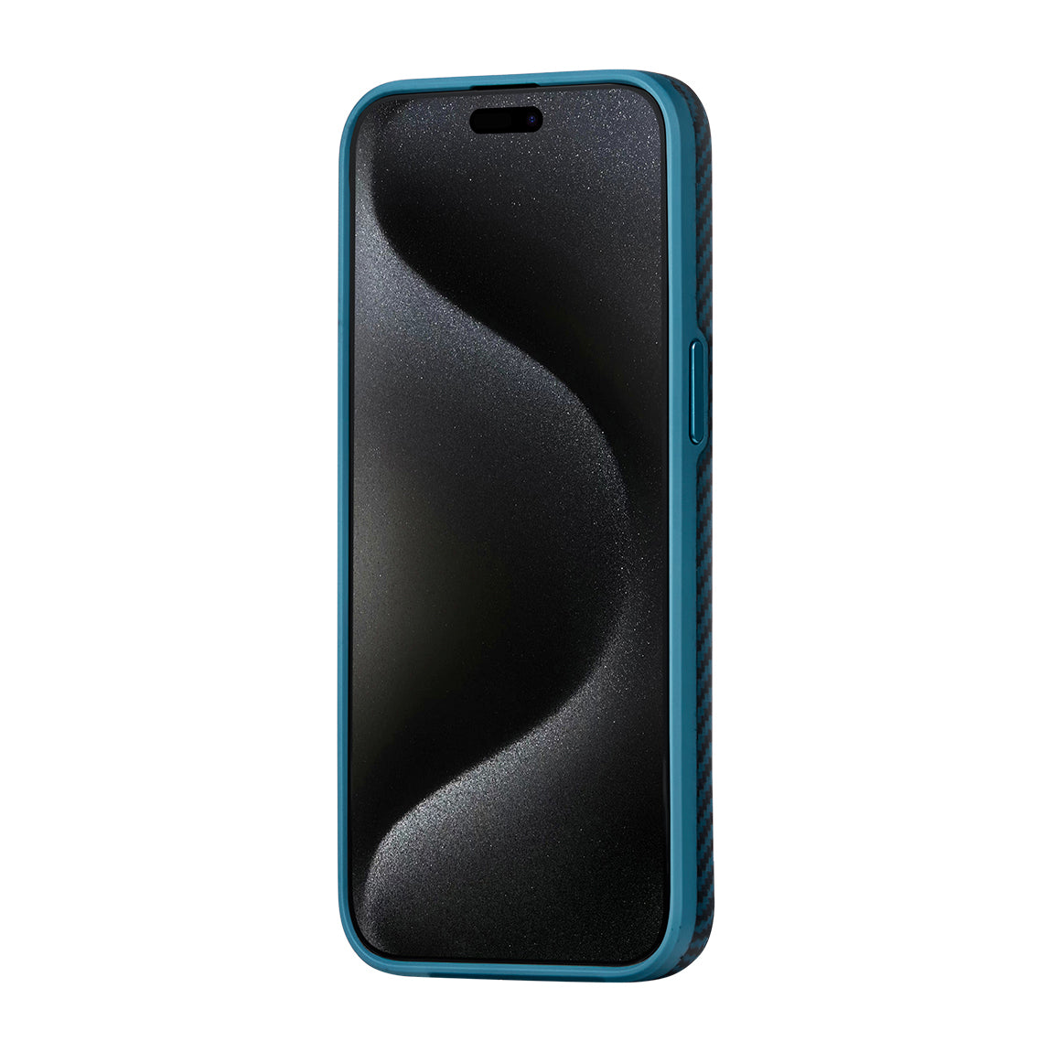 Apple iPhone 15 Pro Max Kılıf M-safe Şarj Özellikli 1500D Aramid Fiber Pitaka Military-Grade Classic Serisi Black-Grey Twill Kapak Siyah-Gri