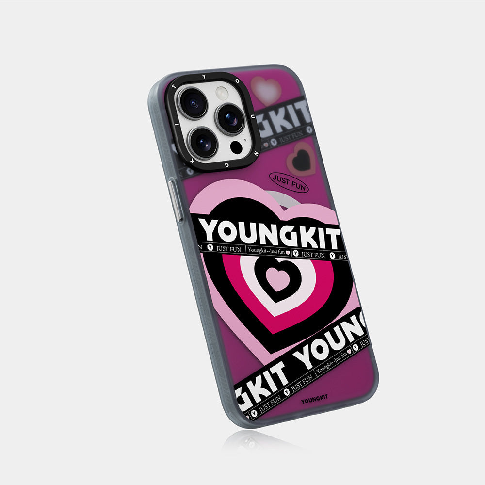 Apple iPhone 15 Pro Max Kılıf M-safe Şarj Özellikli Airbagli Çift Katmanlı Youngkit Flipped Serisi Kapak Mavi