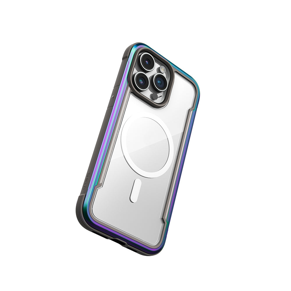 Apple iPhone 15 Pro Max Kılıf M-safe Şarj Özellikli Airbagli Raptic Shield Serisi Şeffaf Arka Yüzey Kapak Kırmızı