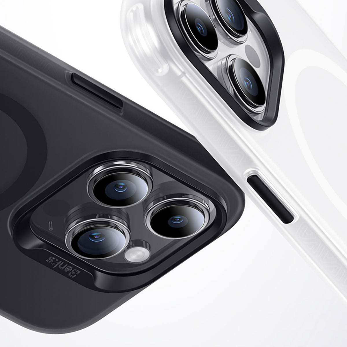 Apple iPhone 15 Pro Max Kılıf M-safe Şarj Özellikli Benks Lucid Armor Kapak Siyah