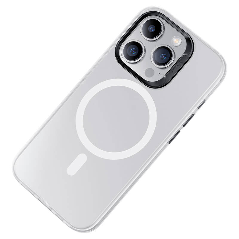 Apple iPhone 15 Pro Max Kılıf M-safe Şarj Özellikli Benks Lucid Armor Kapak Gri