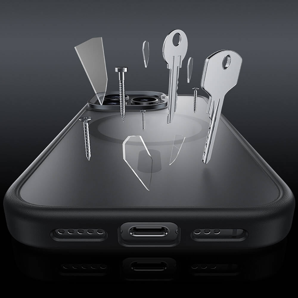 Apple iPhone 16 Kılıf M-safe Şarj Özellikli Benks Mist Protective Kapak Gri