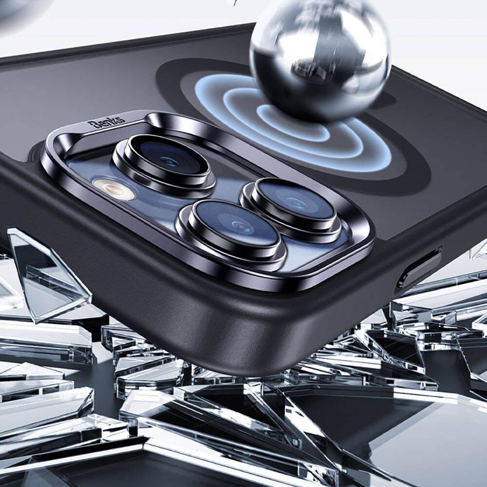 Apple iPhone 15 Pro Max Kılıf M-safe Şarj Özellikli Benks Mist Protective Kapak Gri