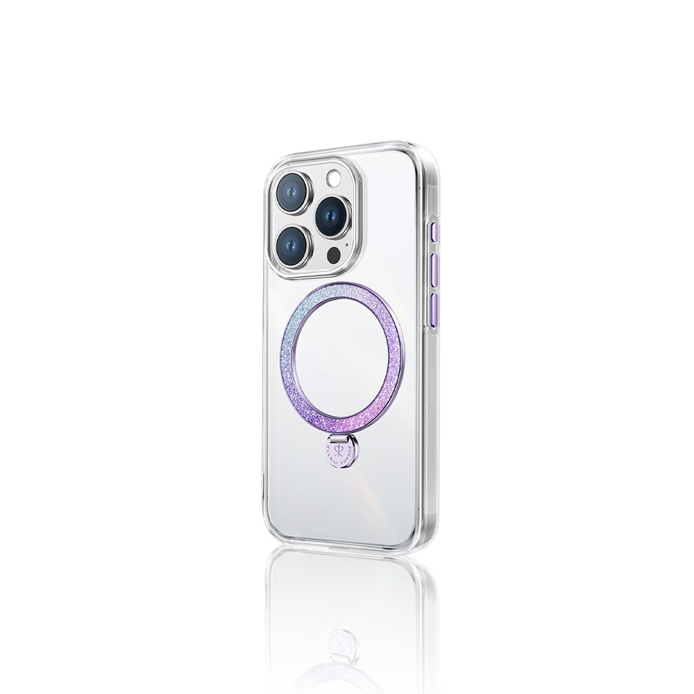 Apple iPhone 15 Pro Max Kılıf M-safe Şarj Özellikli Standlı Pynana Dancing Streamer Serisi Kapak Mor