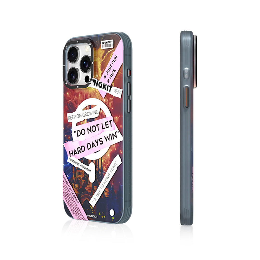 Apple iPhone 15 Pro Max Kılıf M-safe Şarj Özellikli Youngkit A-City Serisi Kapak Mavi