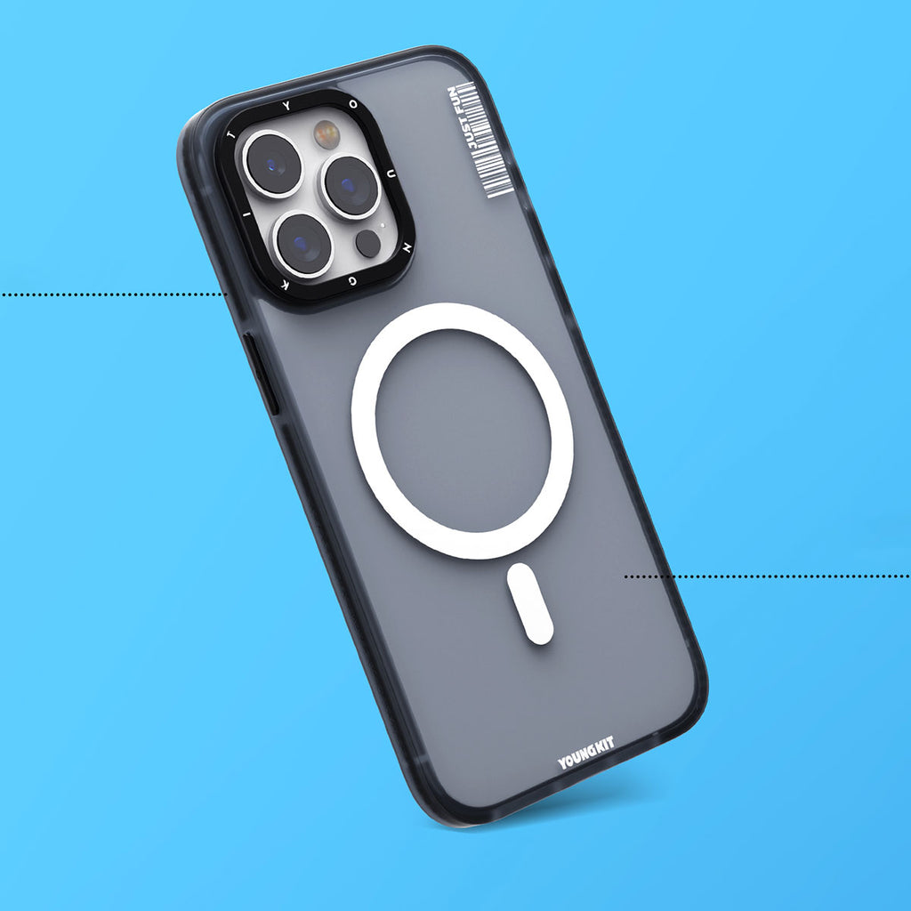 Apple iPhone 15 Pro Max Kılıf M-safe Şarj Özellikli Youngkit Colored Sand Serisi Kapak Mavi