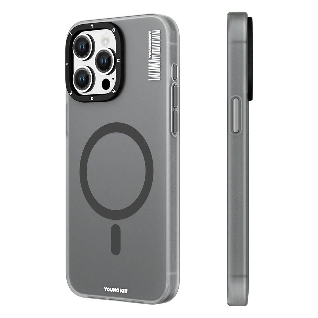 Apple iPhone 15 Pro Max Kılıf M-safe Şarj Özellikli Youngkit Hidden Sand Serisi Kapak Mavi