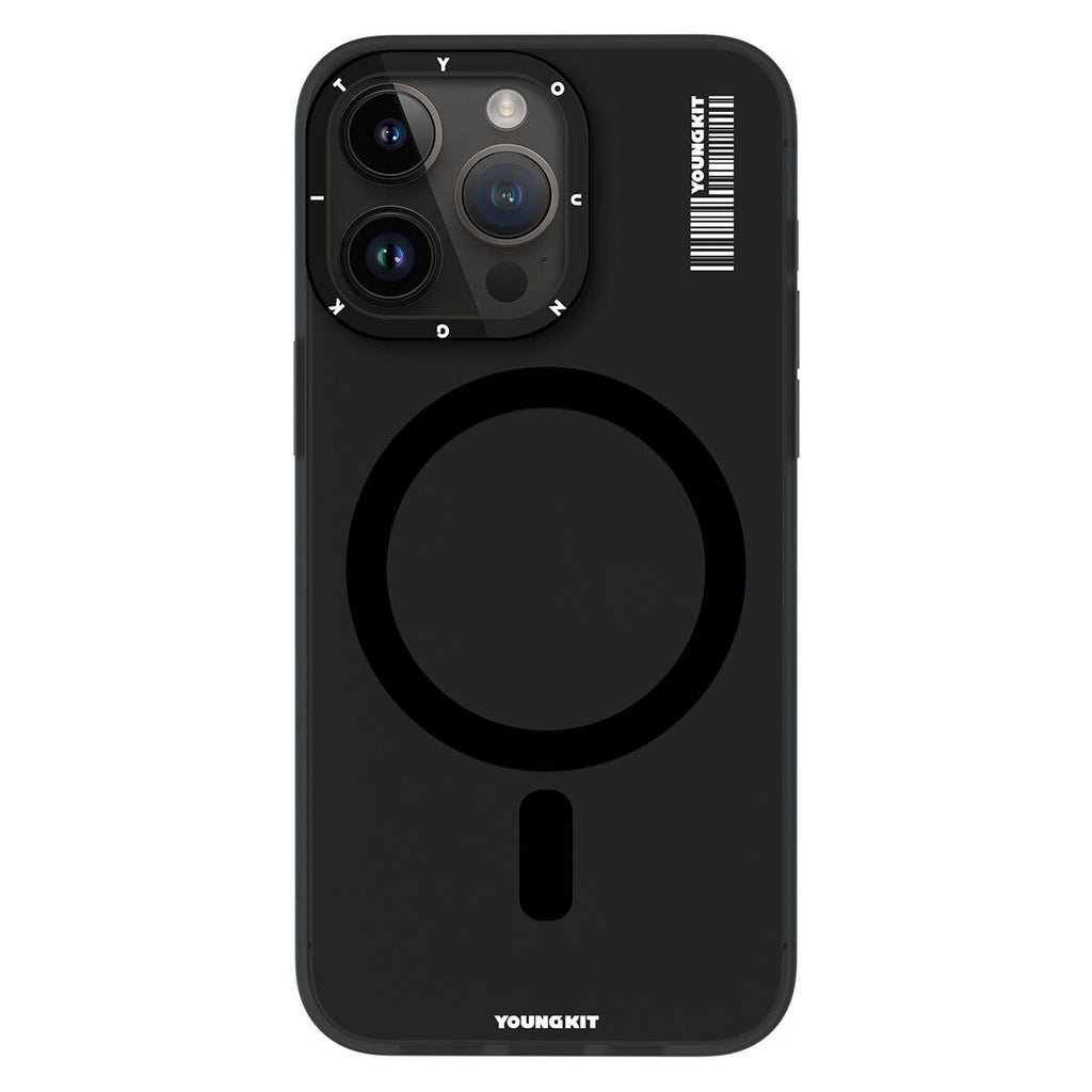 Apple iPhone 15 Pro Max Kılıf M-safe Şarj Özellikli Youngkit Hidden Sand Serisi Kapak Beyaz