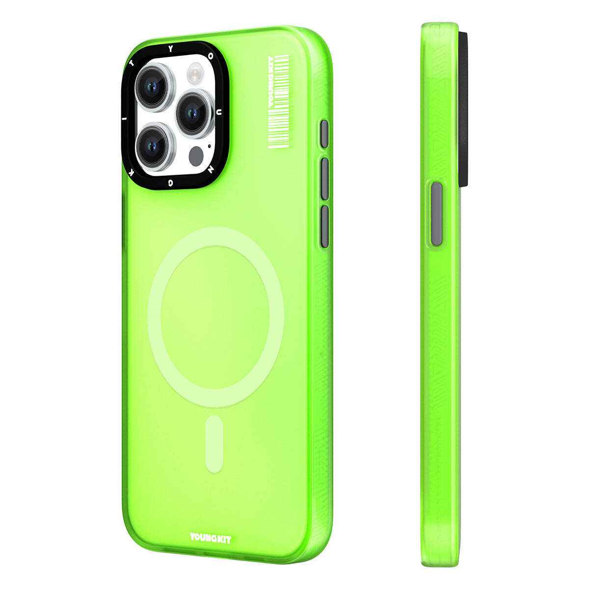 Apple iPhone 15 Pro Max Kılıf M-safe Şarj Özellikli Youngkit Hidden Sand Serisi Kapak Siyah