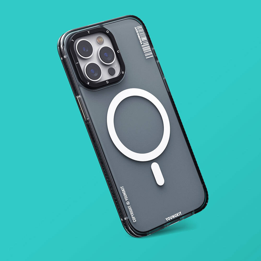 Apple iPhone 15 Pro Max Kılıf M-safe Şarj Özellikli Youngkit Jiansha Serisi Kapak Pembe