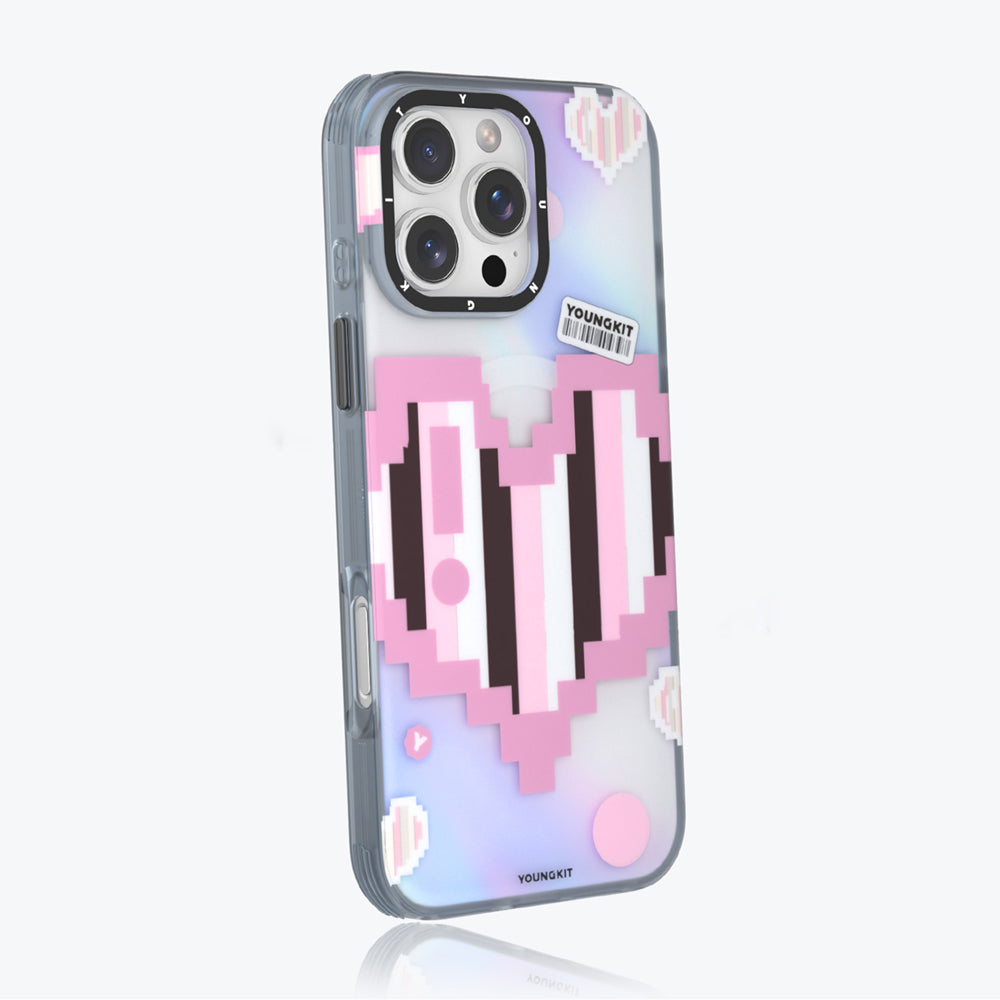 Apple iPhone 15 Pro Max Kılıf M-safe Şarj Özellikli Youngkit Love Serisi Kapak Mor