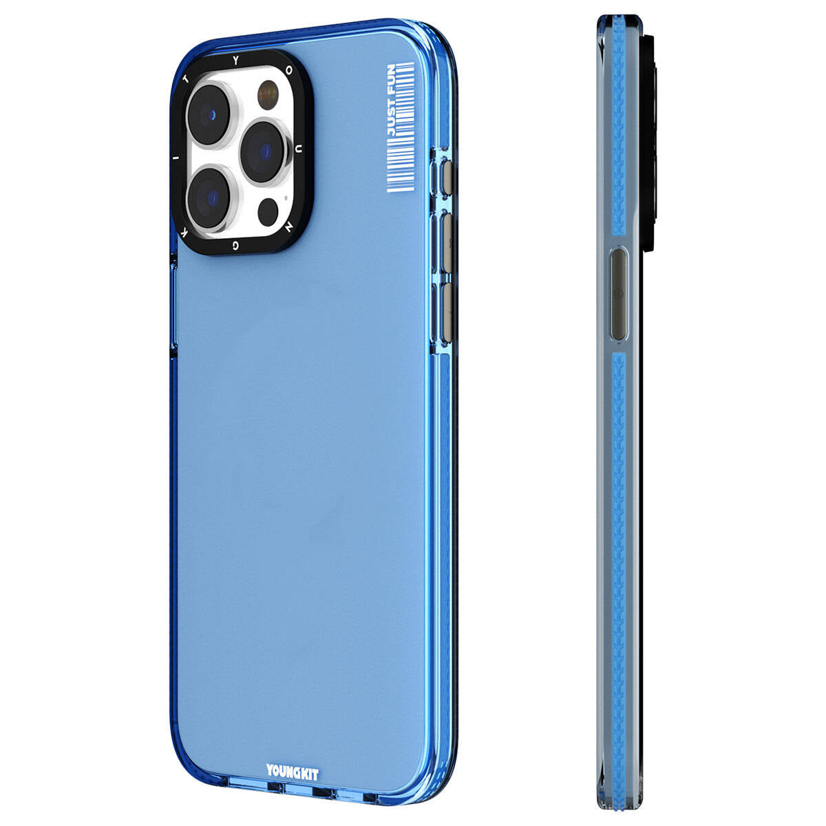 Apple iPhone 15 Pro Max Kılıf Pürüzsüz Düz Arka Yüzey YoungKit Crystal Color Serisi Kapak Pembe