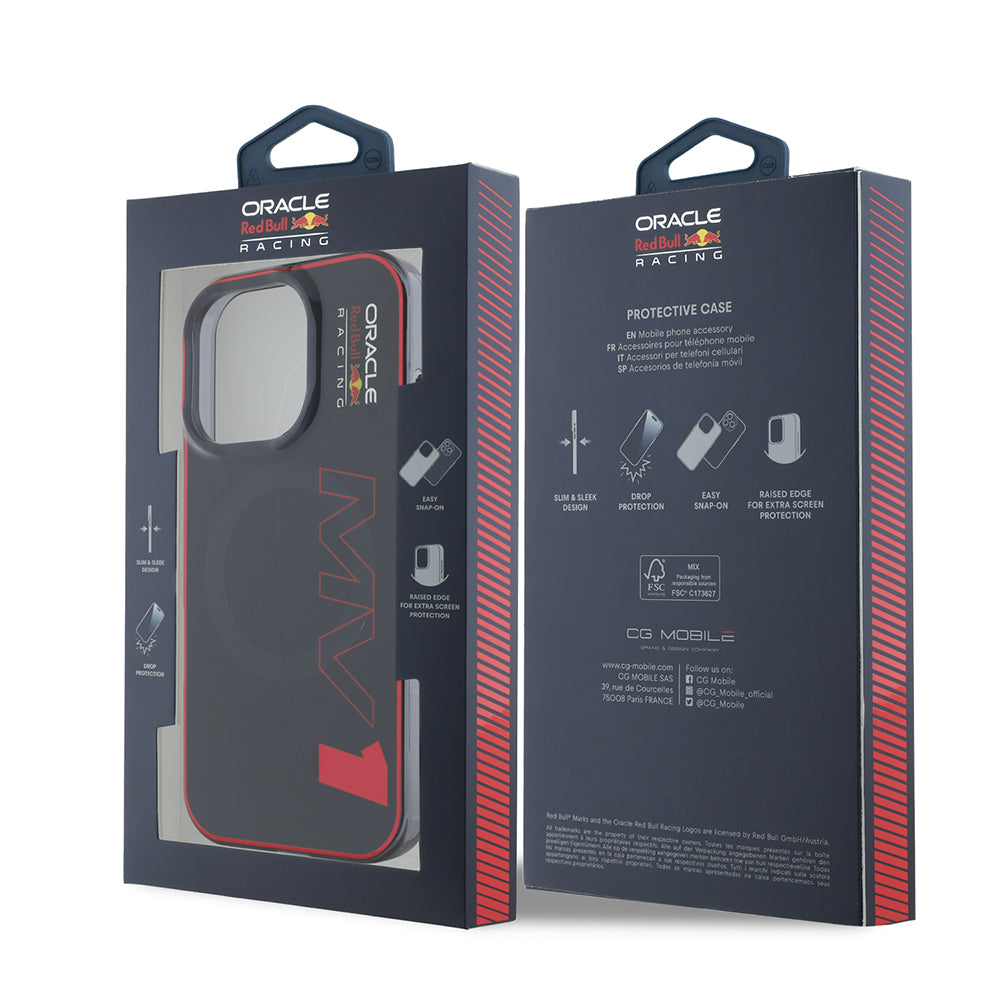 Apple iPhone 15 Pro Max Kılıf Redbull Orjinal Lisanslı M-safe Şarj Özellikli Çift Katmanlı Sert PC Büyük Boy MV Kapak Lacivert