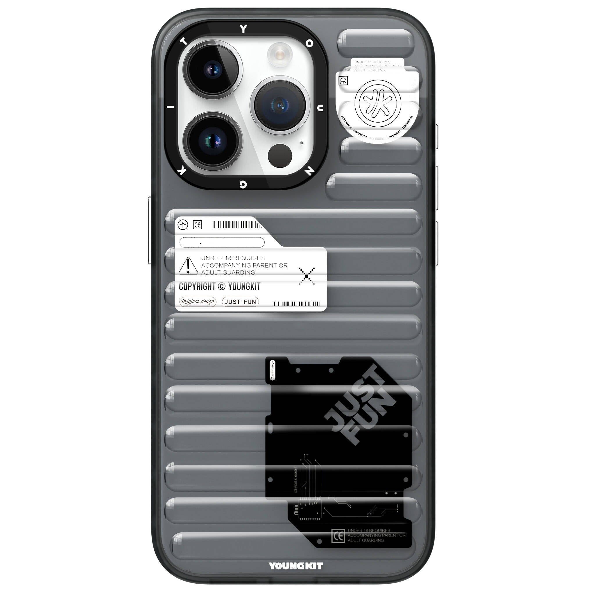 Apple iPhone 15 Pro Max Kılıf Şeffaf Renkli Tasarım YoungKit Fluorite Serisi Kapak Yeşil