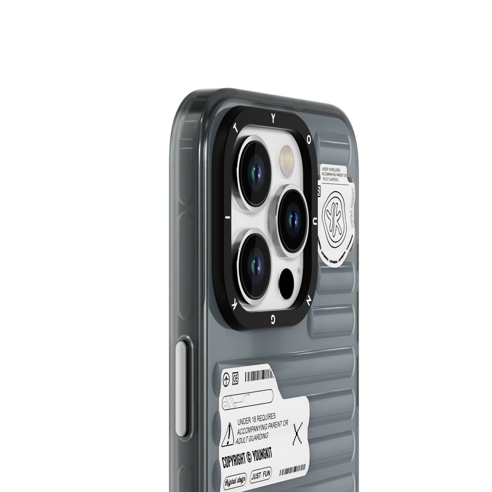 Apple iPhone 15 Pro Max Kılıf Şeffaf Renkli Tasarım YoungKit Fluorite Serisi Kapak Yeşil