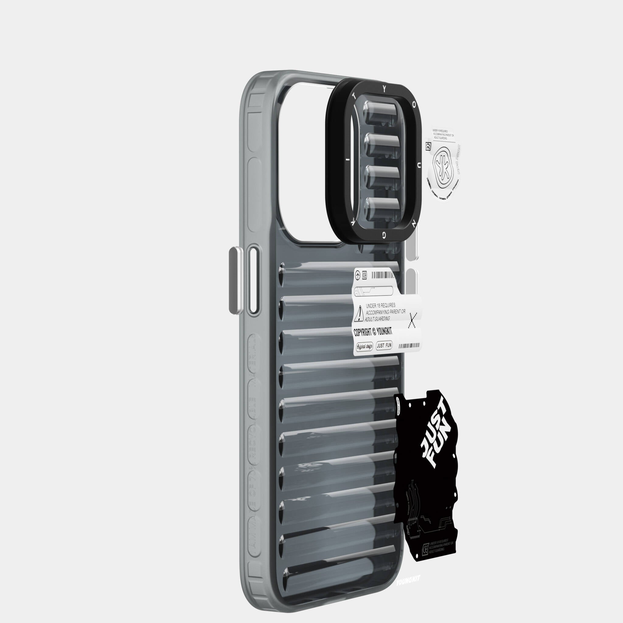 Apple iPhone 15 Pro Max Kılıf Şeffaf Renkli Tasarım YoungKit Fluorite Serisi Kapak Yeşil