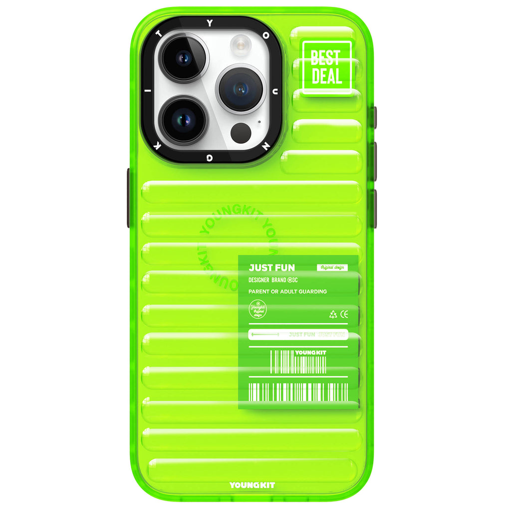 Apple iPhone 15 Pro Max Kılıf Şeffaf Renkli Tasarım YoungKit Fluorite Serisi Kapak Yeşil