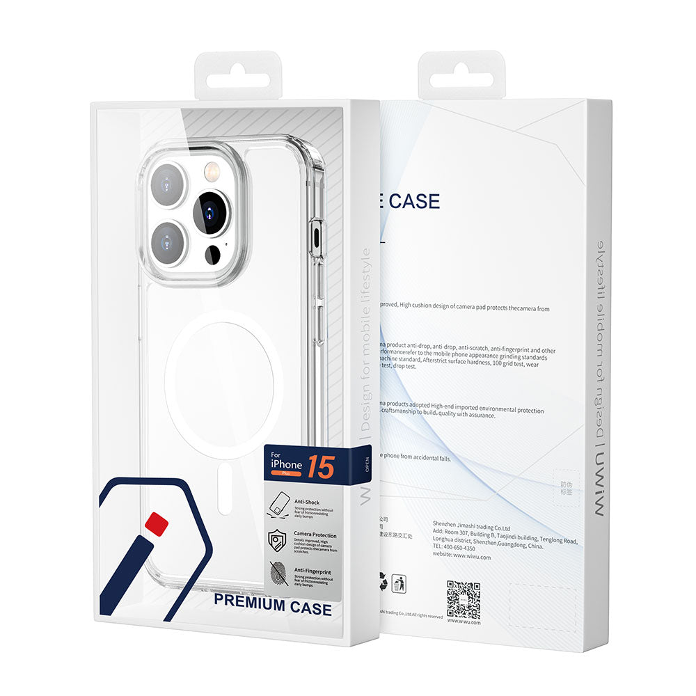 Apple iPhone 15 Pro Max Kılıf Wiwu MCC-101 Magnetic Crystal Sert PC Kapak Siyah