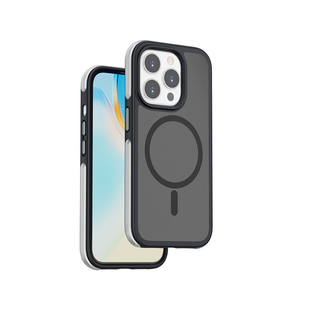 Apple iPhone 15 Pro Max Kılıf Wiwu ZKK-012 M-safe Şarj Özellikli Air Cushion Kapak Mavi