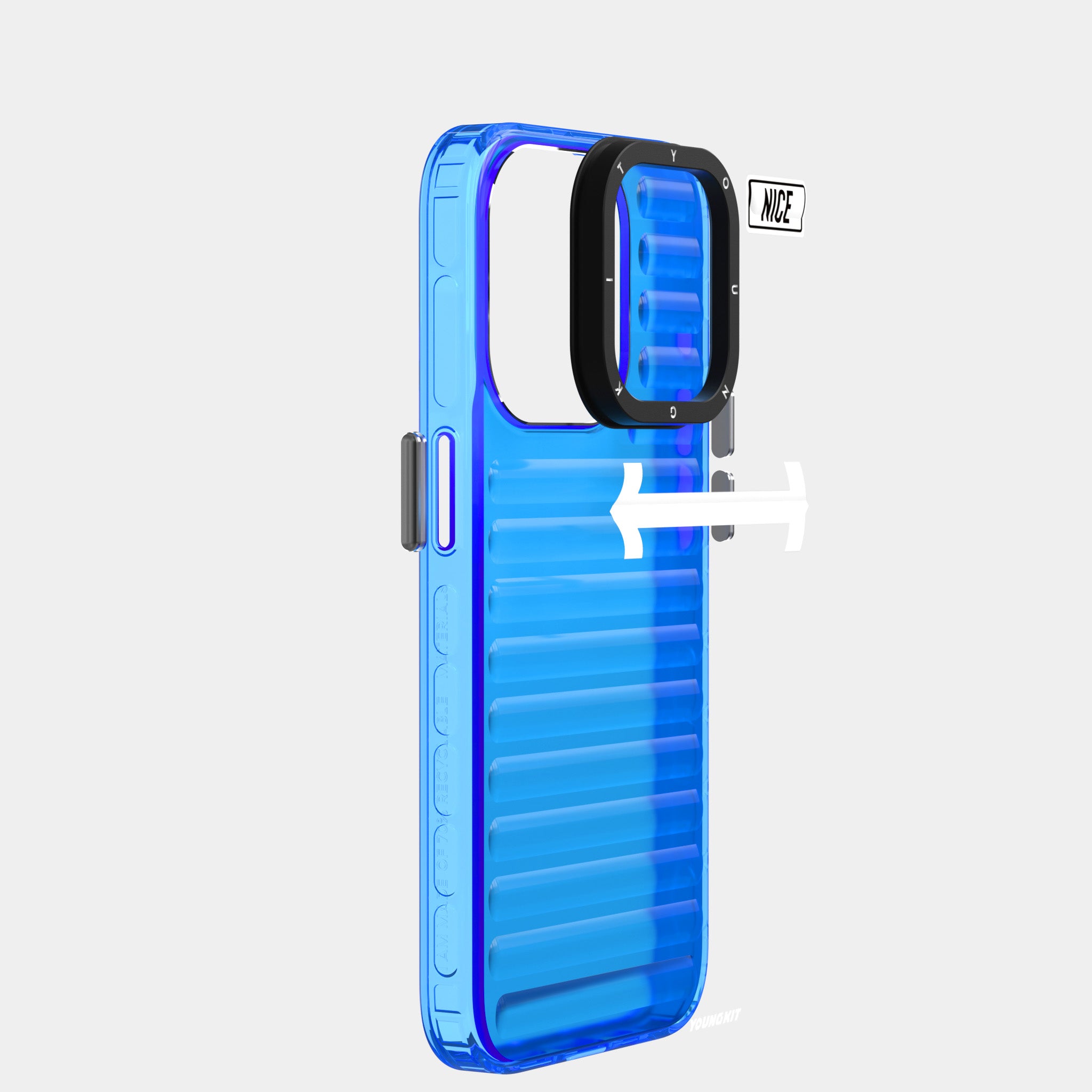 Apple iPhone 15 Pro Max Kılıf YoungKit Luggage FireFly Serisi Kapak Mavi