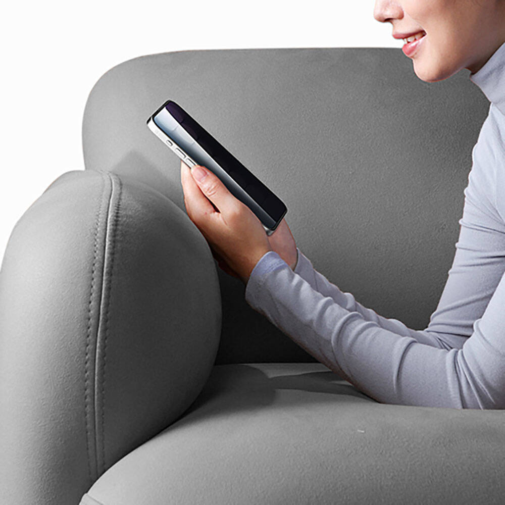 Apple iPhone 15 Pro Max Recci RSP-A19AP Privacy Temperli Cam Ekran Koruyucu Gri