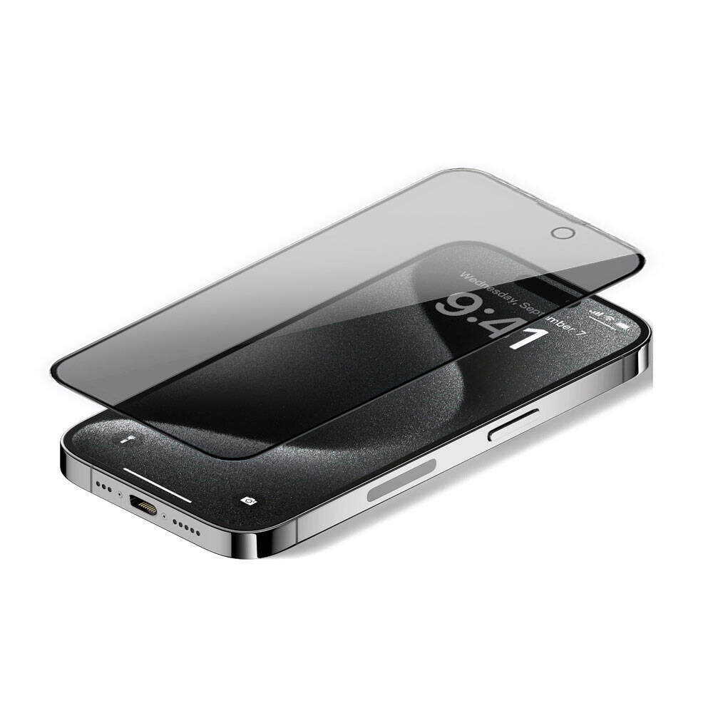 Apple iPhone 15 Pro Max Wiwu iPrivacy HD Anti-Peep Ekran Koruyucu Siyah