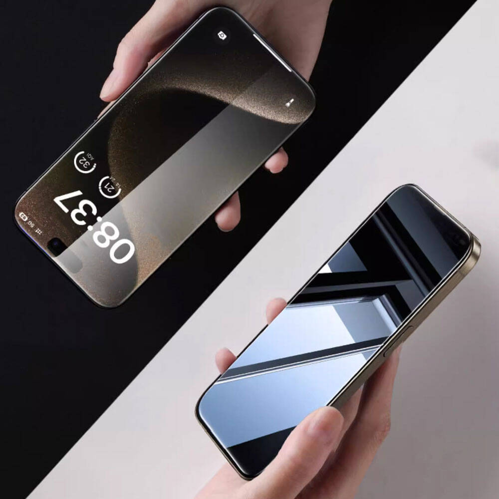 Apple iPhone 15 Pro Max Wiwu iPrivacy HD Anti-Peep Ekran Koruyucu Siyah