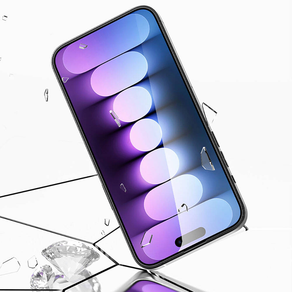 Apple iPhone 15 Pro Recci RSP-A17AP Privacy Temperli Cam Ekran Koruyucu Gri