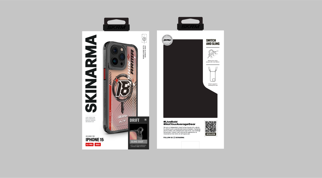 Apple iPhone 15 Pro SkinArma M-safe Şarj Özellikli Sticker Yapıştırmalı Drift Kapak Mavi