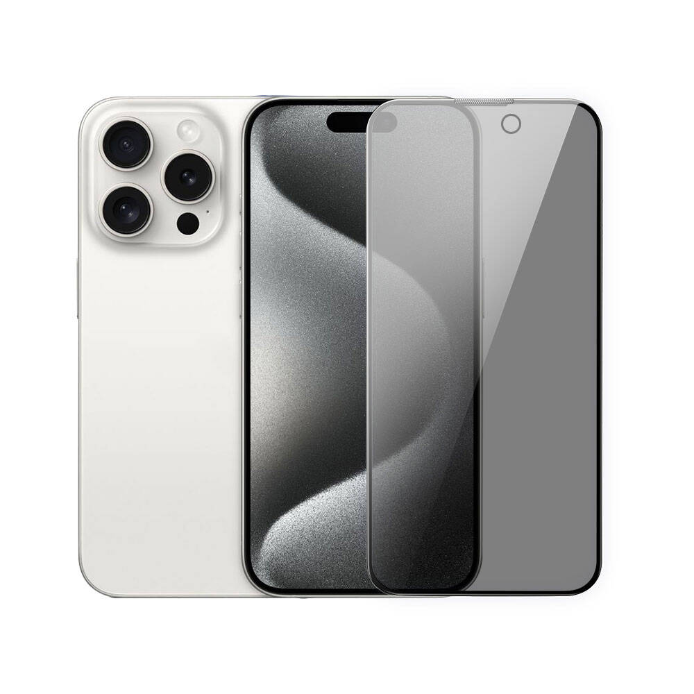 Apple iPhone 15 Pro Wiwu iPrivacy HD Anti-Peep Ekran Koruyucu Siyah