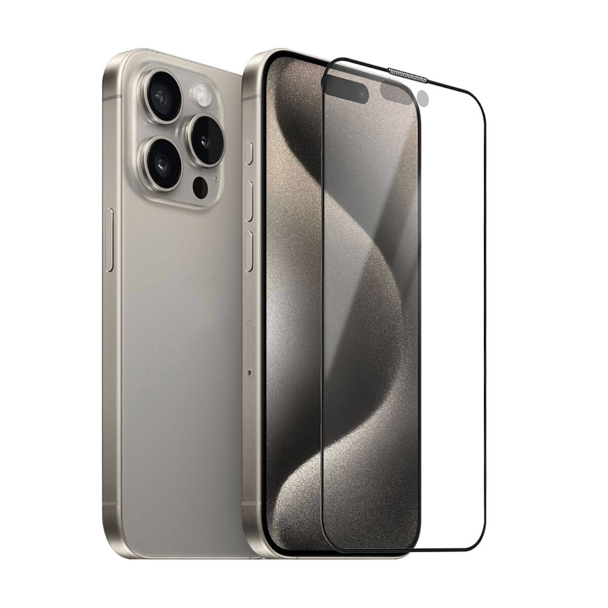 Apple iPhone 15 Pro Wiwu iVista Screen Matte Ultra Güçlü Temperli Mat Ekran Koruyucu Siyah