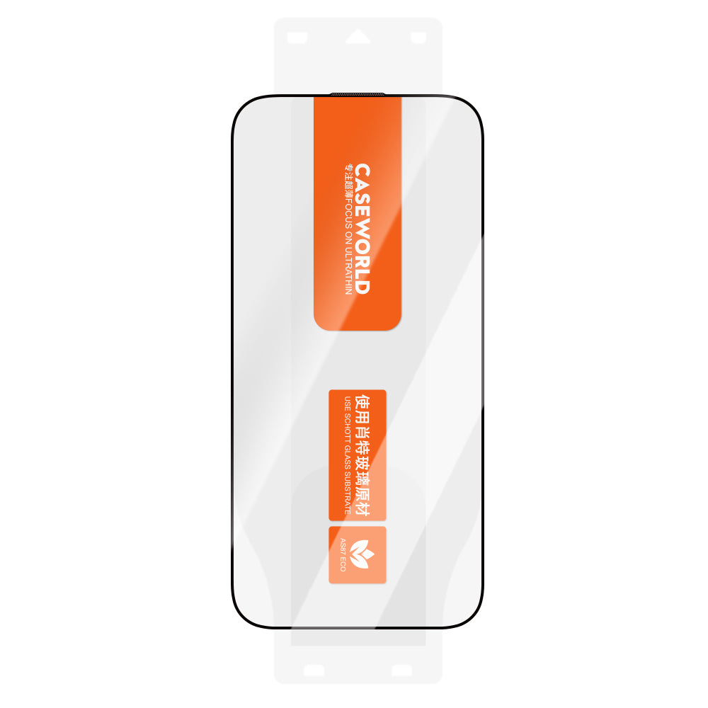 Apple iPhone 16 CaseWorld Ultra-Thin Serisi TMQ HD 0.15mm Schott Cam Temperli Ekran Koruyucu Şeffaf