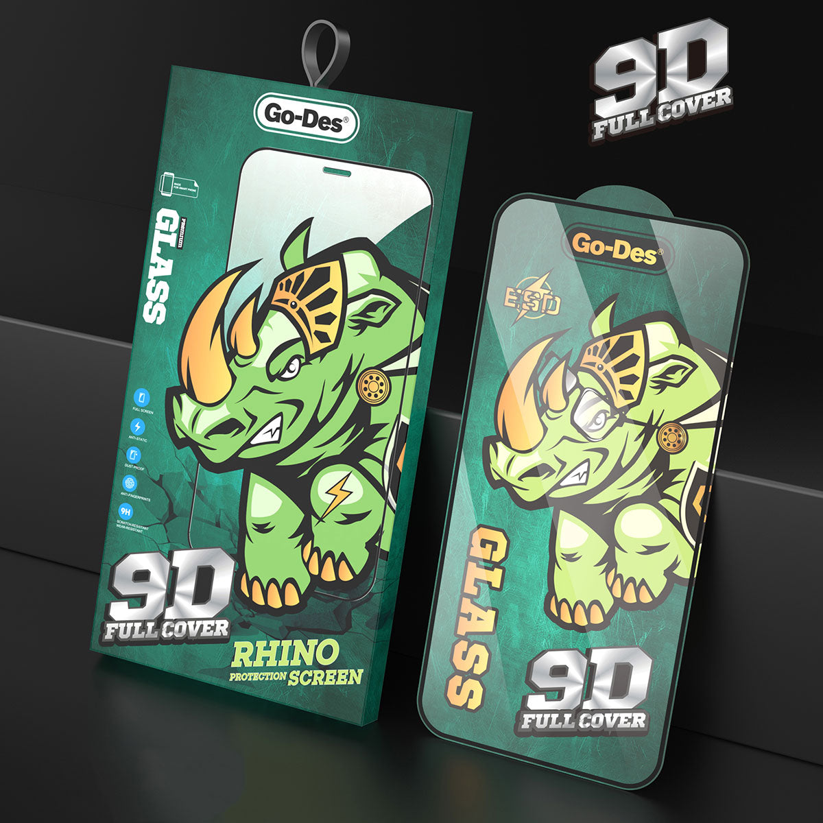 Apple iPhone 16 Go Des 9D Full Cover Temperli Cam Ekran Koruyucu Siyah