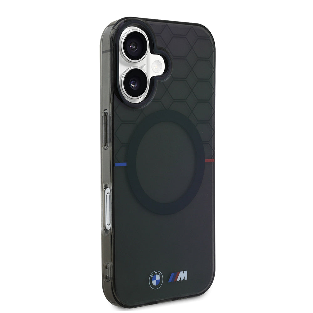 Apple iPhone 16 Kılıf BMW Magsafe Şarj Özellikli Transparan M Dizayn Orjinal Lisanslı Kapak Gri