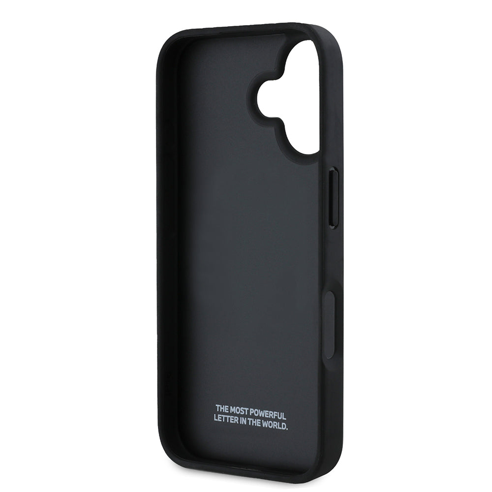 Apple iPhone 16 Kılıf BMW Orjinal Lisanslı Karbon Fiber Tasarımlı ve Metal Logolu PU Deri Kapak Siyah