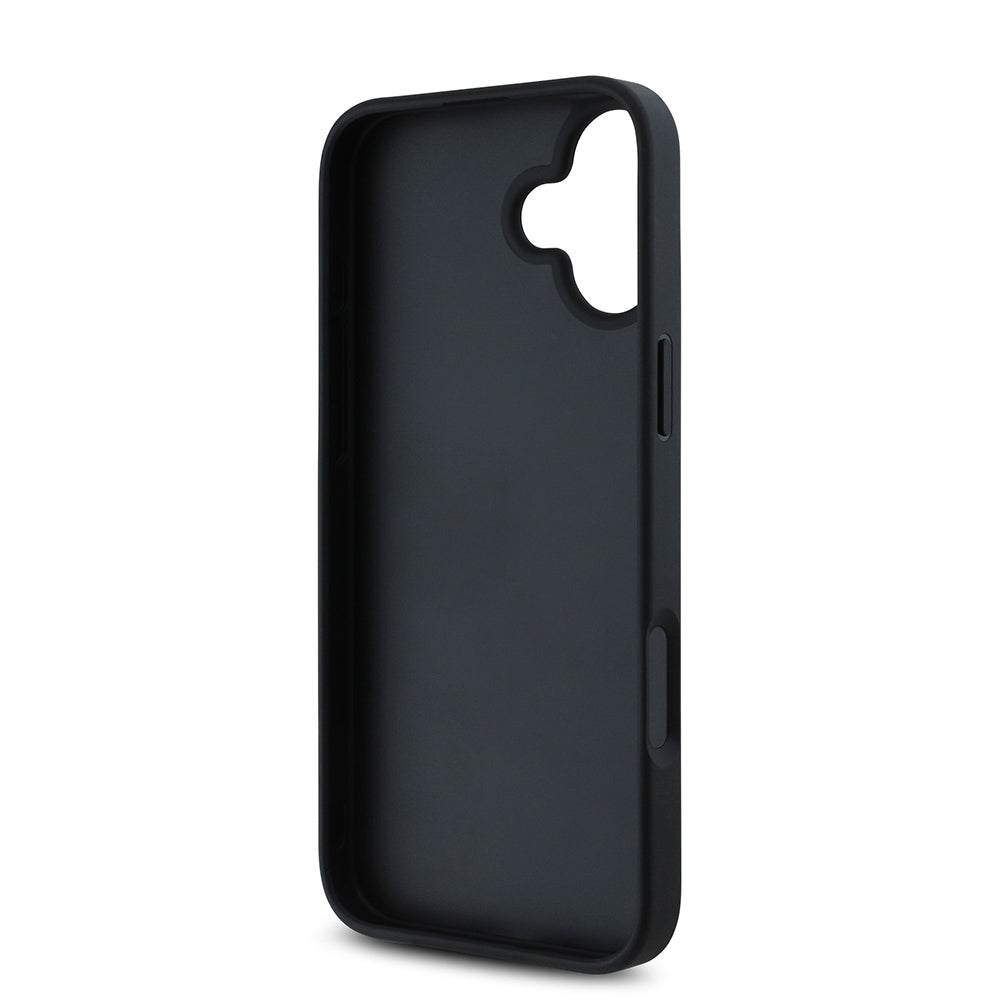 Apple iPhone 16 Kılıf DKNY Orjinal Lisanslı Taşlı DKNY Yazılı Metalik Rhinestones PU Deri Kapak Kahverengi