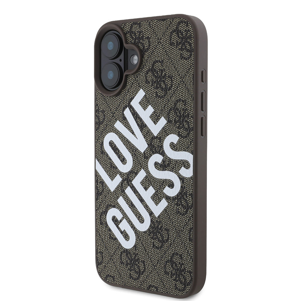 Apple iPhone 16 Kılıf Guess Orjinal Lisanslı Big Love Guess Kapak Siyah