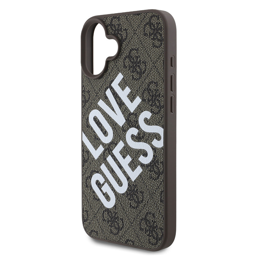 Apple iPhone 16 Kılıf Guess Orjinal Lisanslı Big Love Guess Kapak Siyah