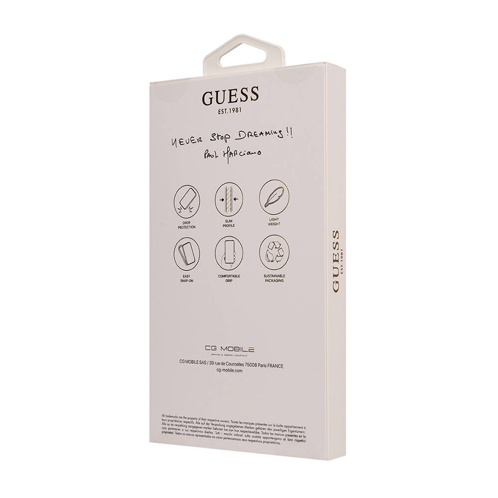 Apple iPhone 16 Kılıf Guess Orjinal Lisanslı M-safe Şarj Özellikli Small 4G Classic Kapak Kahverengi