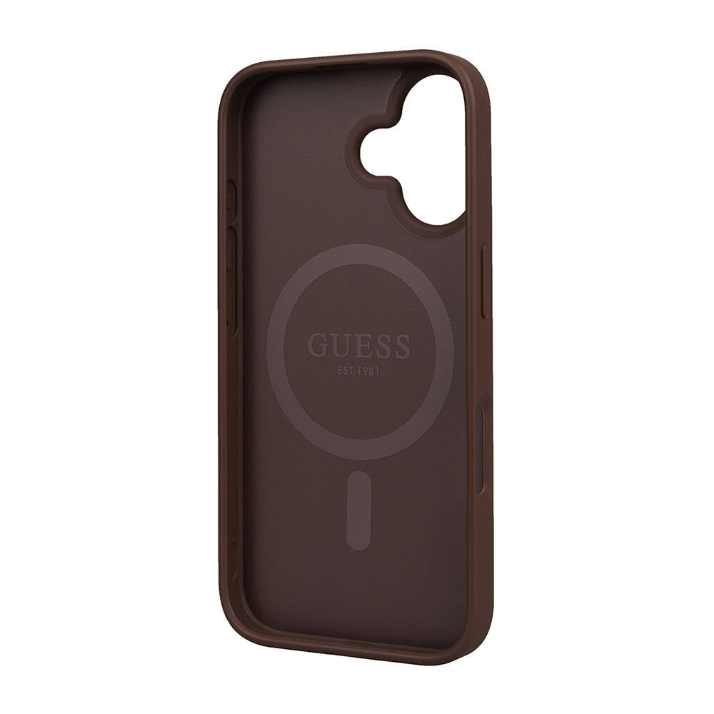 Apple iPhone 16 Kılıf Guess Orjinal Lisanslı M-safe Şarj Özellikli Small 4G Classic Kapak Pembe
