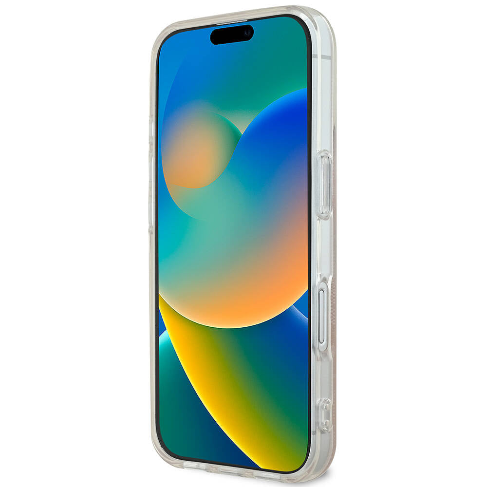 Apple iPhone 16 Kılıf Guess Orjinal Lisanslı M-safe Şarj Özellikli Yazı Logolu 4G Desenli Kapak Siyah