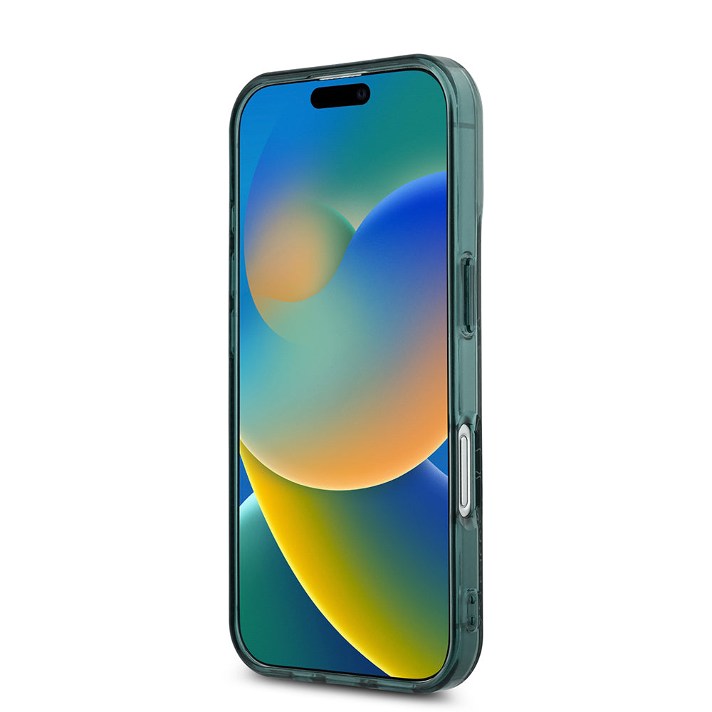 Apple iPhone 16 Kılıf Lacoste Orjinal Lisanslı M-safe Şarj Özellikli IML Baskılı Gümüş Timsah Logolu Monogram Kapak Yeşil