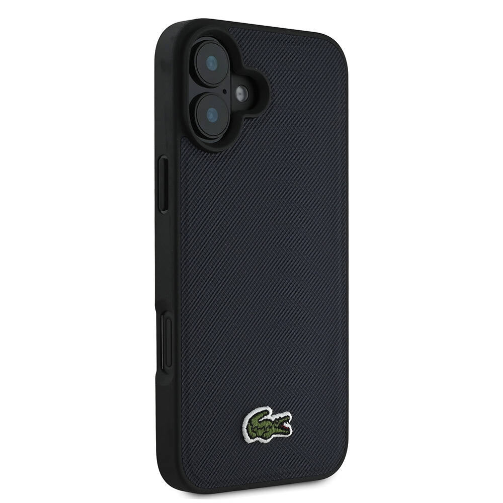 Apple iPhone 16 Kılıf Lacoste Orjinal Lisanslı PU Pike Desenli Arka Yüzey İkonik Timsah Dokuma Logolu Kapak Kırmızı