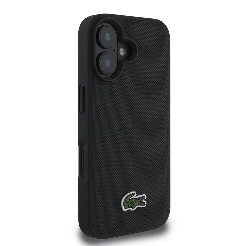 Apple iPhone 16 Kılıf Lacoste Orjinal Lisanslı PU Pike Desenli Arka Yüzey İkonik Timsah Dokuma Logolu Kapak Yeşil