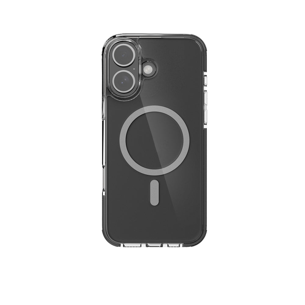 Apple iPhone 16 Kılıf M-safe Şarj Özellikli Airbag Tasarımlı Raptic Clear Serisi Şeffaf Kapak Beyaz