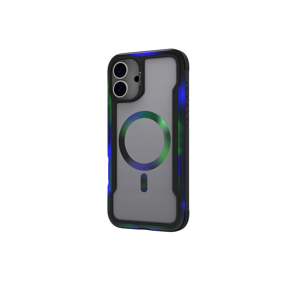 Apple iPhone 16 Kılıf M-safe Şarj Özellikli Airbagli Raptic Shield 2.0 Serisi Şeffaf Arka Yüzey Kapak Siyah